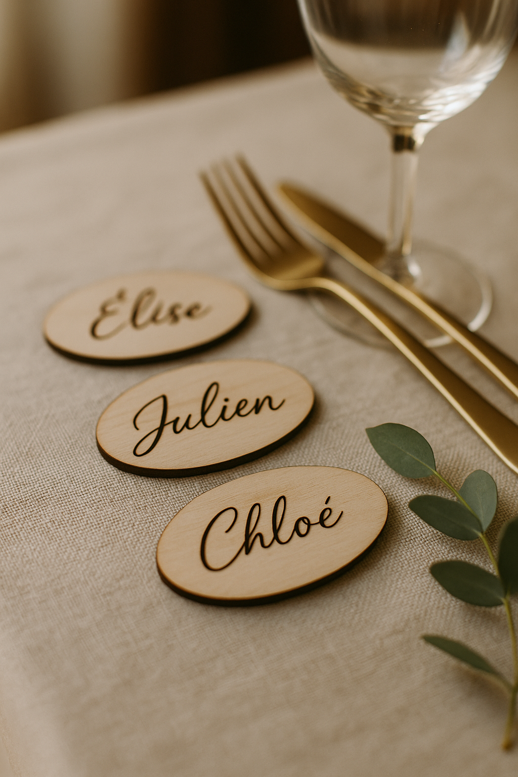 Marque-places en bois